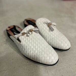 Men’s Slip-On Formal Shoes (White, US 11)